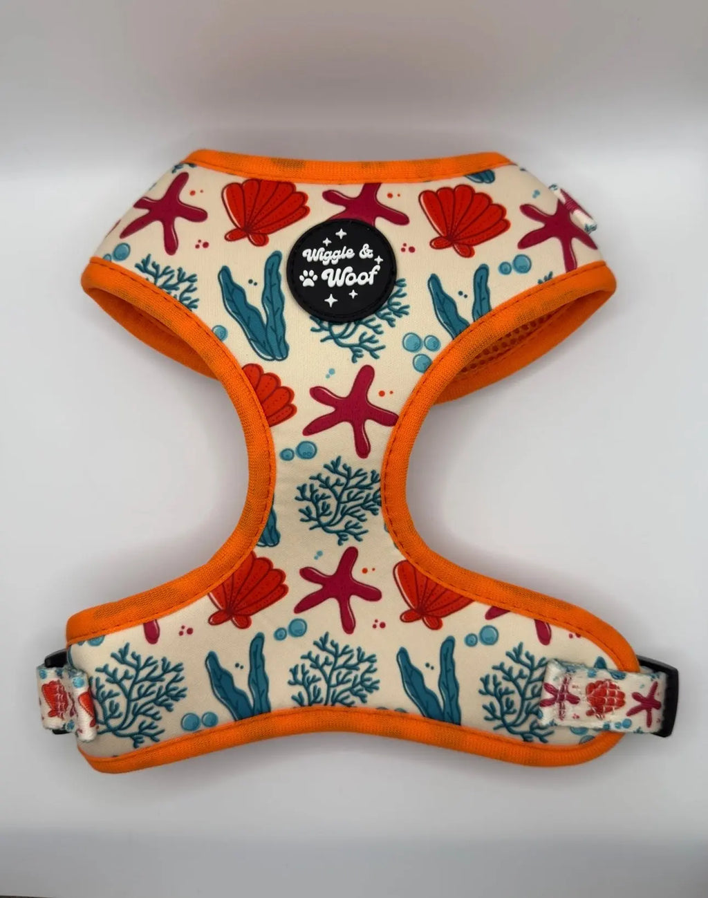 Coral Print Adjustable Neck Dog Harness - Wiggle & Woof