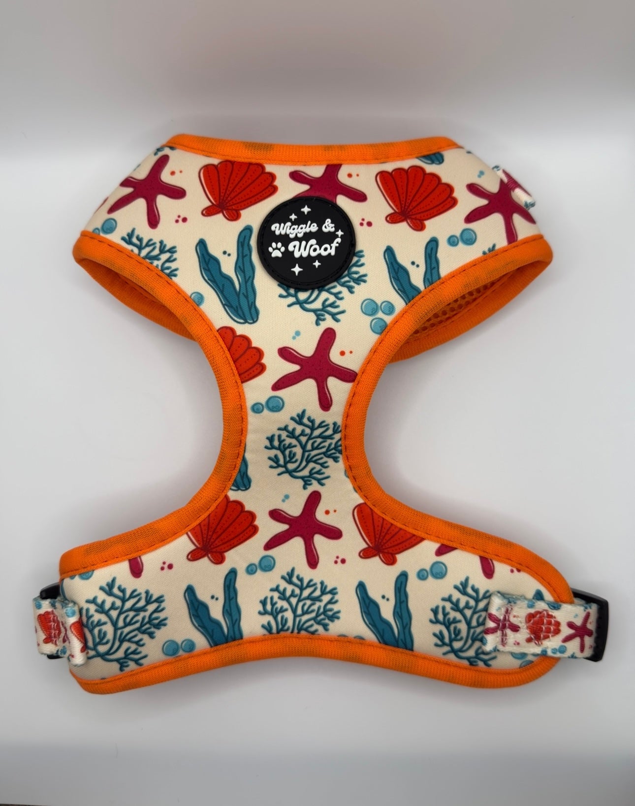 Coral Print Adjustable Neck Dog Harness