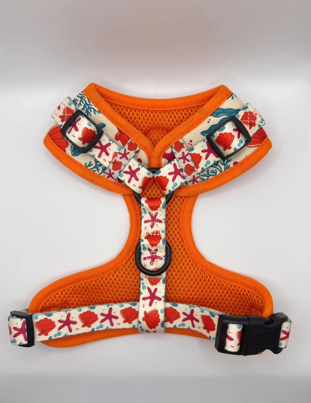 Coral Print Adjustable Neck Dog Harness - Wiggle & Woof