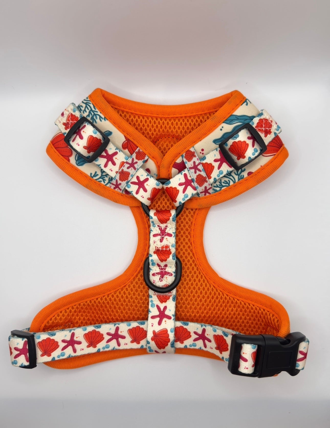 Coral Print Adjustable Neck Dog Harness
