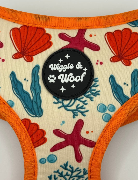 Coral Print Adjustable Neck Dog Harness