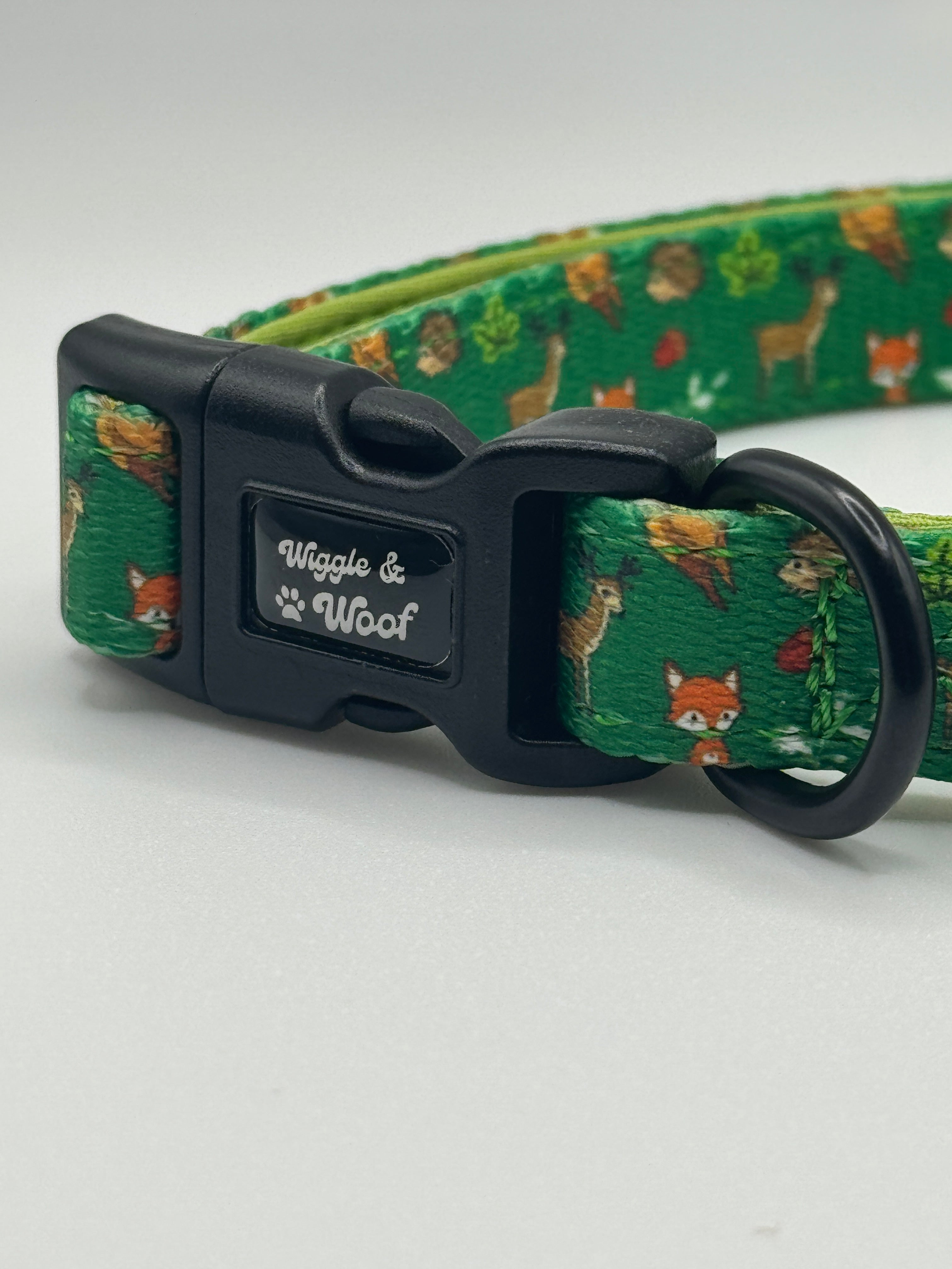 Woodland Wander Adjustable Dog Collar - Wiggle & Woof