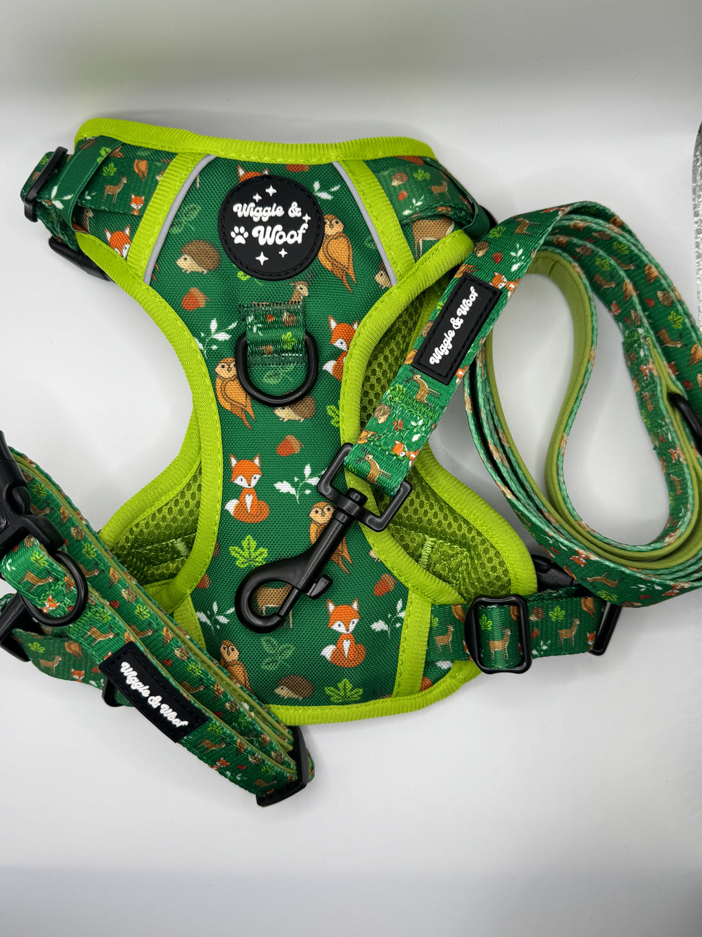 Woodland Wander Harness, Lead & Collar Bundle - Wiggle & Woof